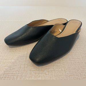 a new day Black Alayah Textured Square-Toe Mules size 10
